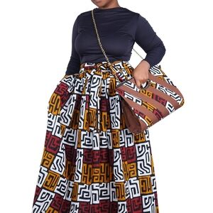 Geometric Patterned Maxi Skirt